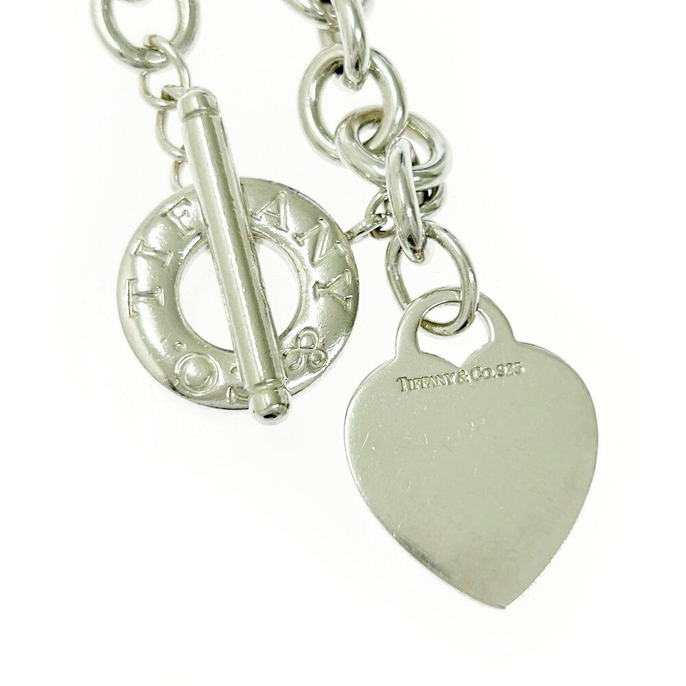 TIFFANY Co Silver Heart Toggle Chain Necklace
